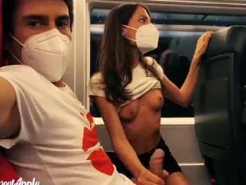 Fucking in public in a train car