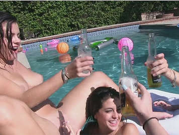 Lesbian party at the pool